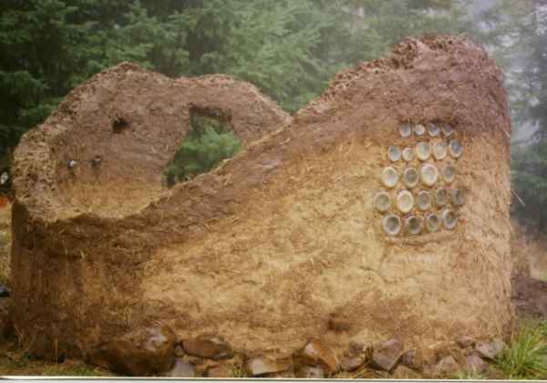 Building exterior showing glass jar window